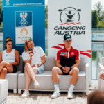 Canoeing Austria - Mediaday: Saman Soltani, Corinna Kuhnle, Felix Oschmautz, 28.06.2024, Vienna, Austria. (Photo: Michael Meindl)